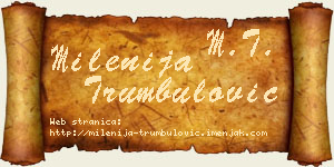 Milenija Trumbulović vizit kartica